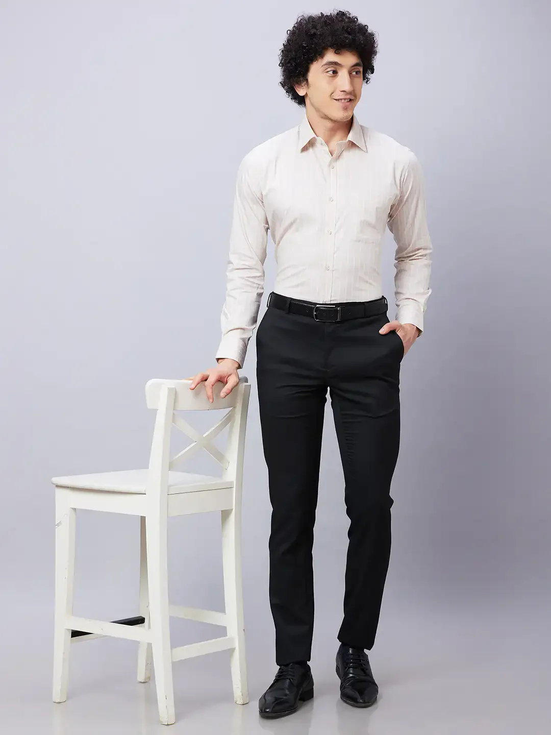 Raymond Men Black Structure Slim Fit Polyester Blend Trousers - Image 6