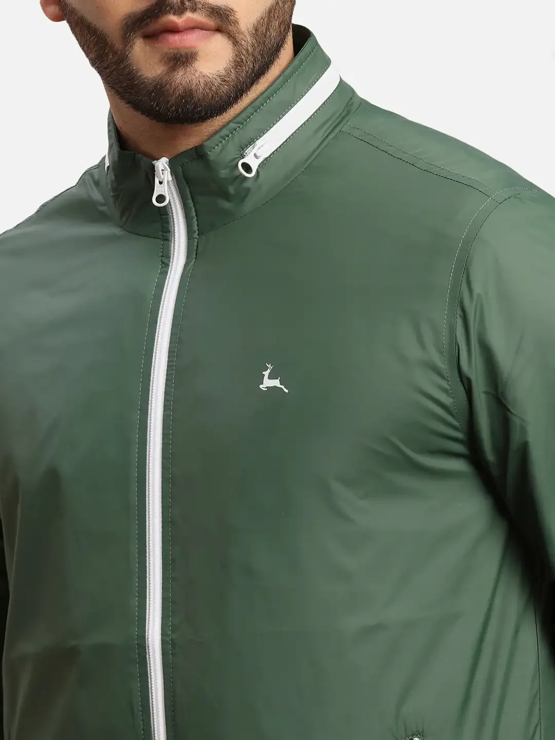 Parx Men Green Solid Polyester Full Sleeve Jacket - Image 6