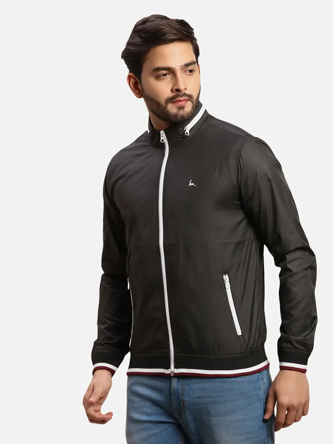 Parx Men Black Solid Polyester Full Sleeve Jacket - Image 3