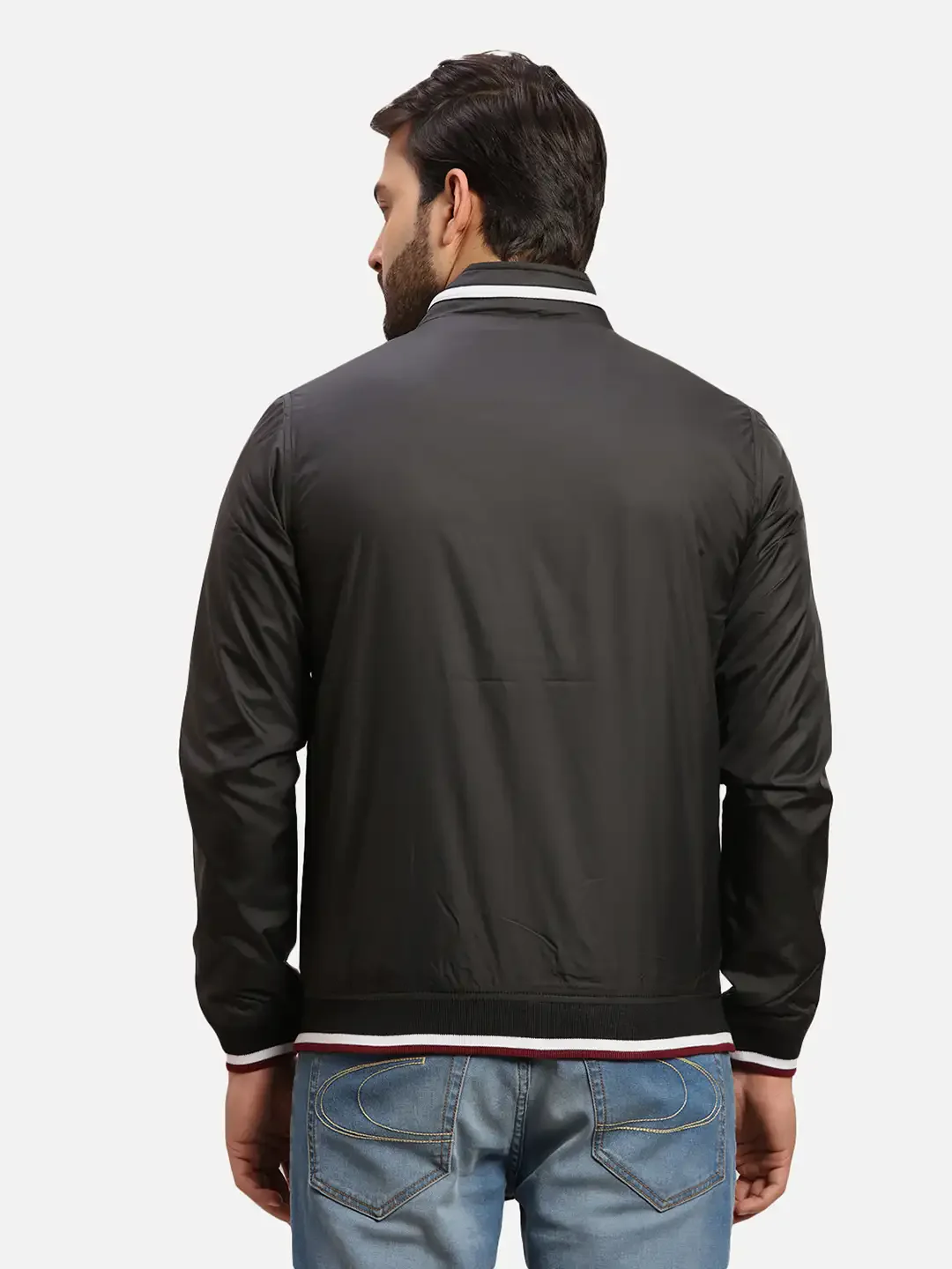 Parx Men Black Solid Polyester Full Sleeve Jacket - Image 4
