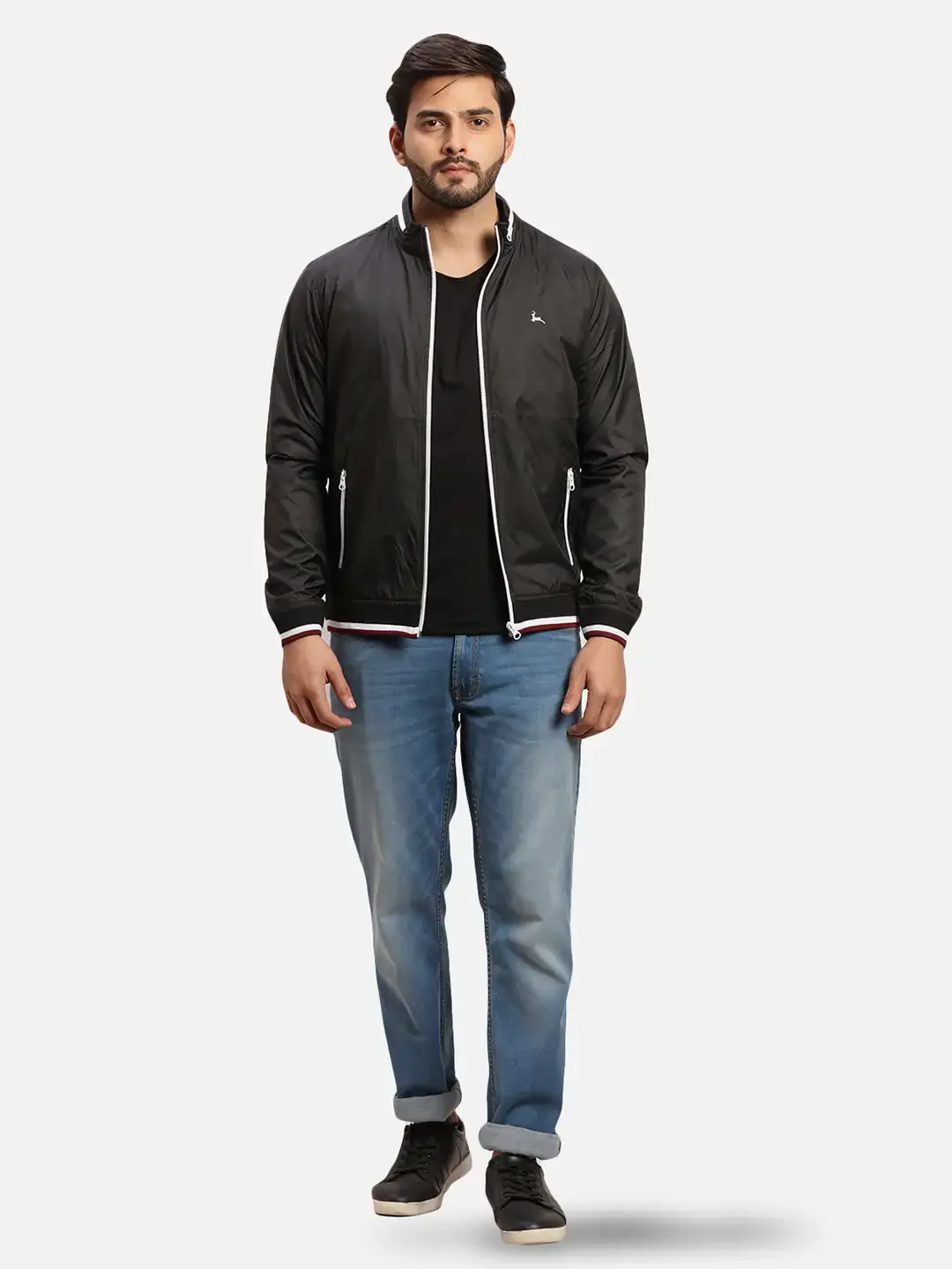 Parx Men Black Solid Polyester Full Sleeve Jacket - Image 5