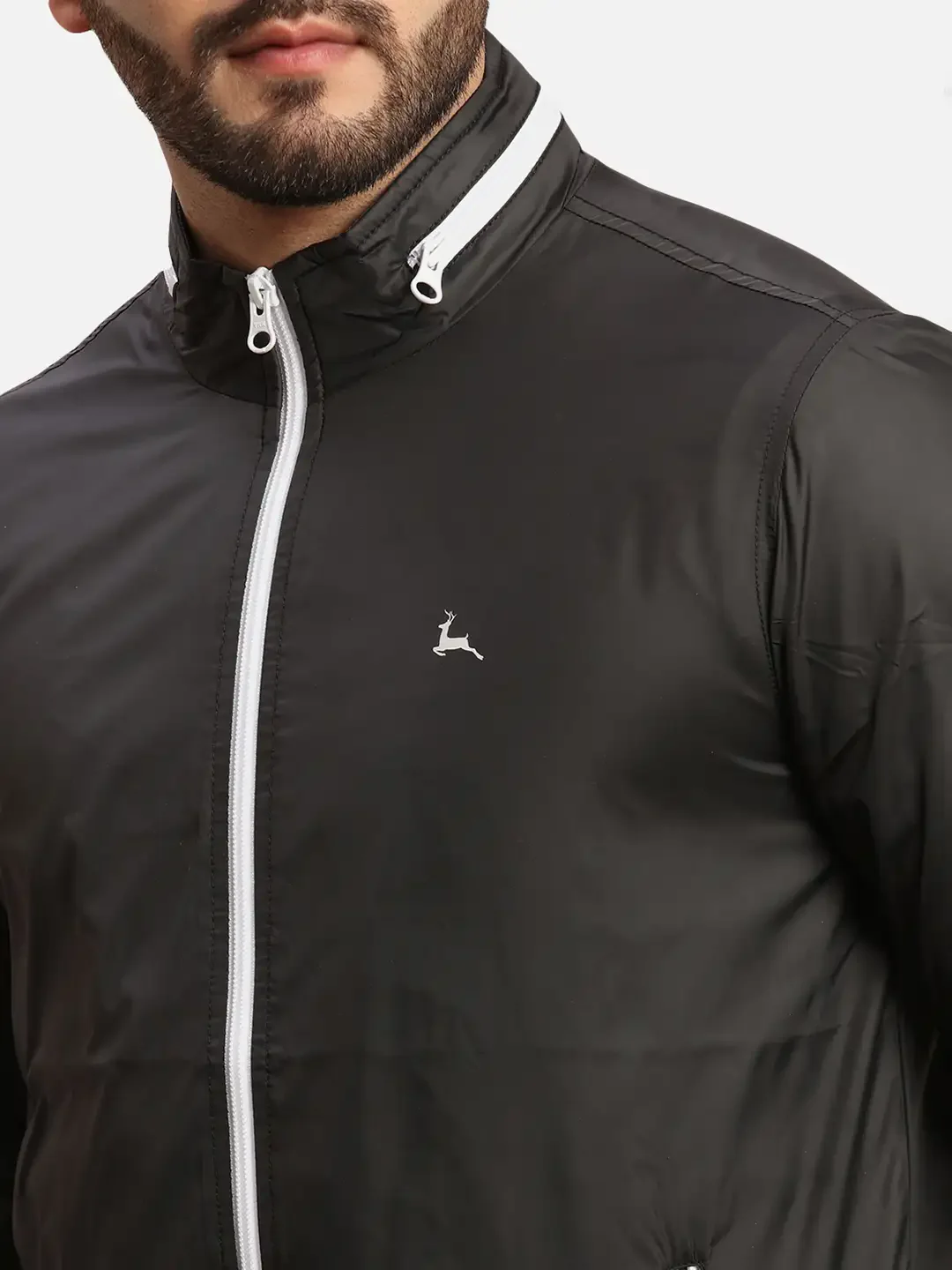 Parx Men Black Solid Polyester Full Sleeve Jacket - Image 6