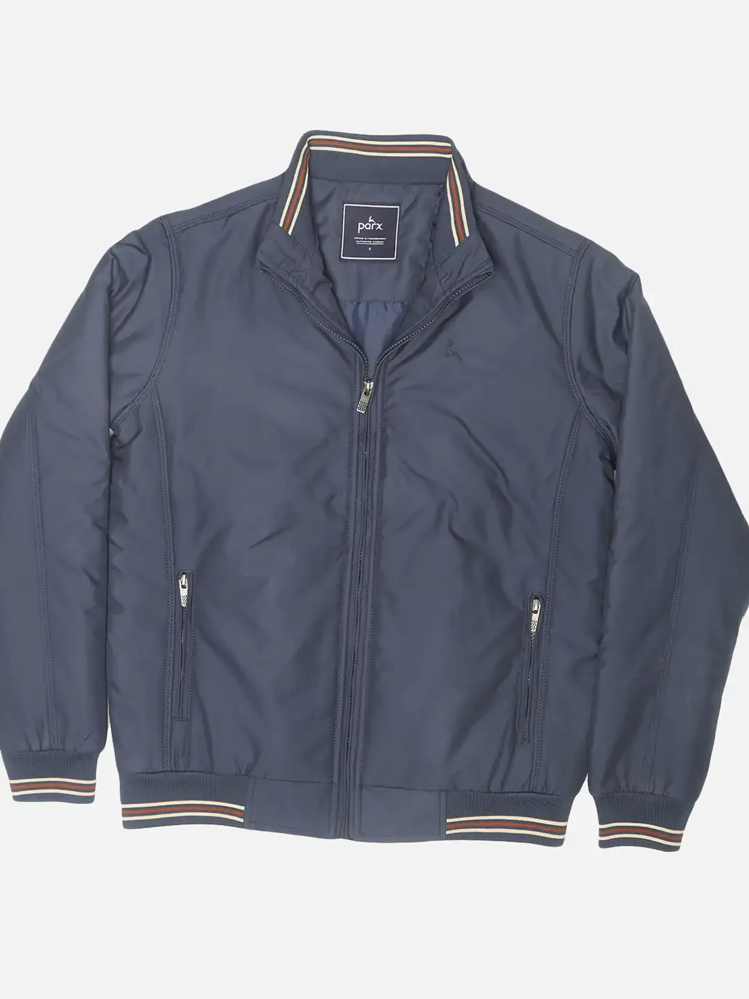 Parx Men Blue Solid Polyester Full Sleeve Jacket - Image 8