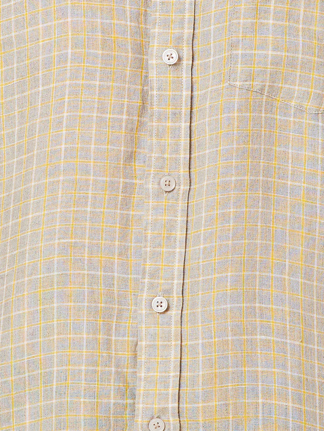 Colorplus Beige Checks Classic Fit Linen Casual Shirt - Image 7