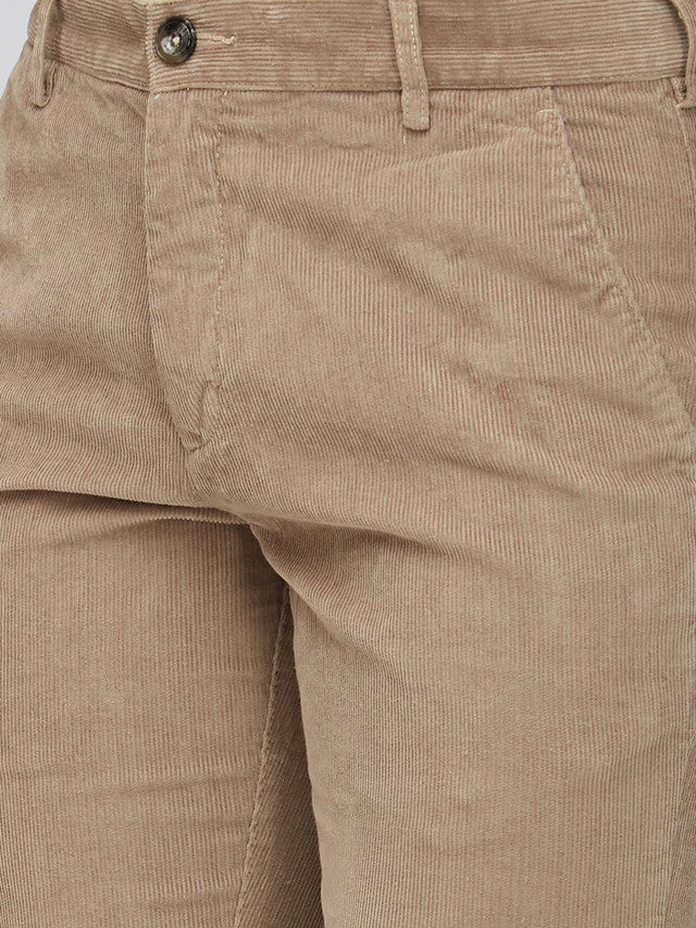 Colorplus Beige Solid Piece Dyed Slim Fit Cotton Trouser - Image 6