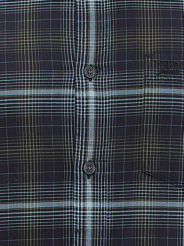Colorplus Black Checks Slim Fit Cotton Casual Shirt - Image 7