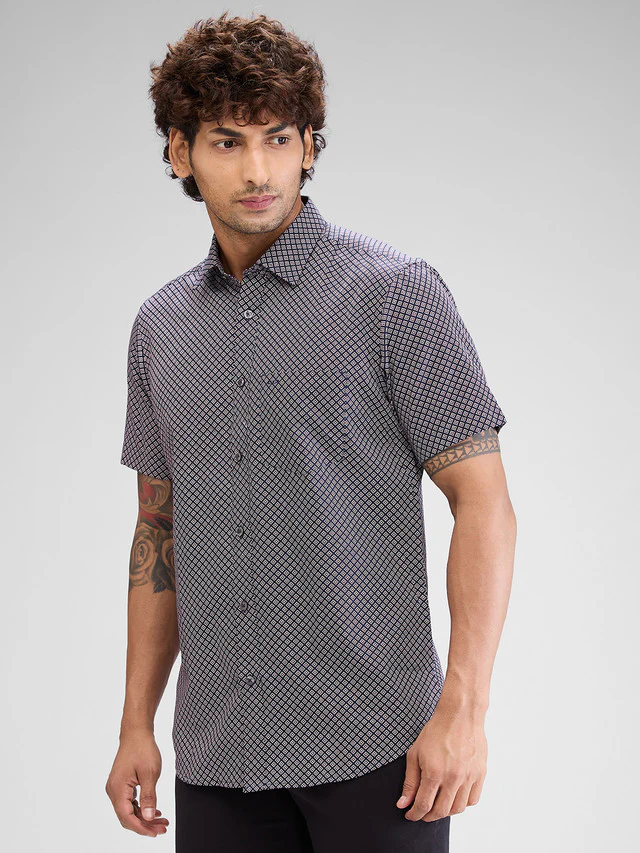 Colorplus Men Blue Regular Fit Printed Casual Shirt - Image 3