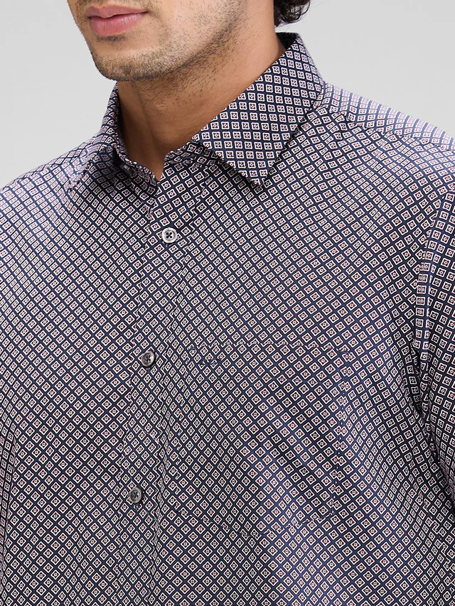Colorplus Men Blue Regular Fit Printed Casual Shirt - Image 6