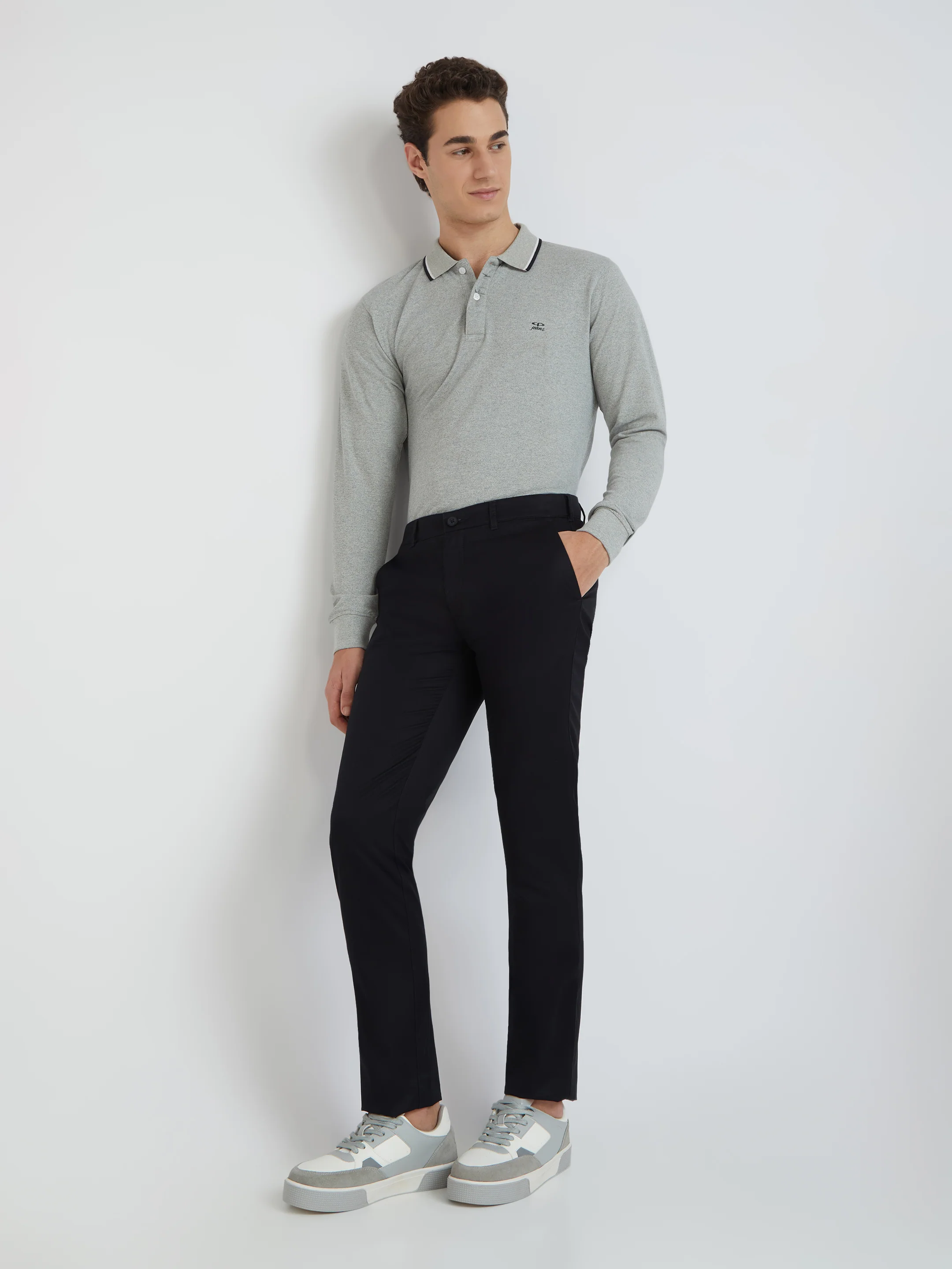 Colorplus Black Solid Regular Fit Cotton Trouser - Image 5