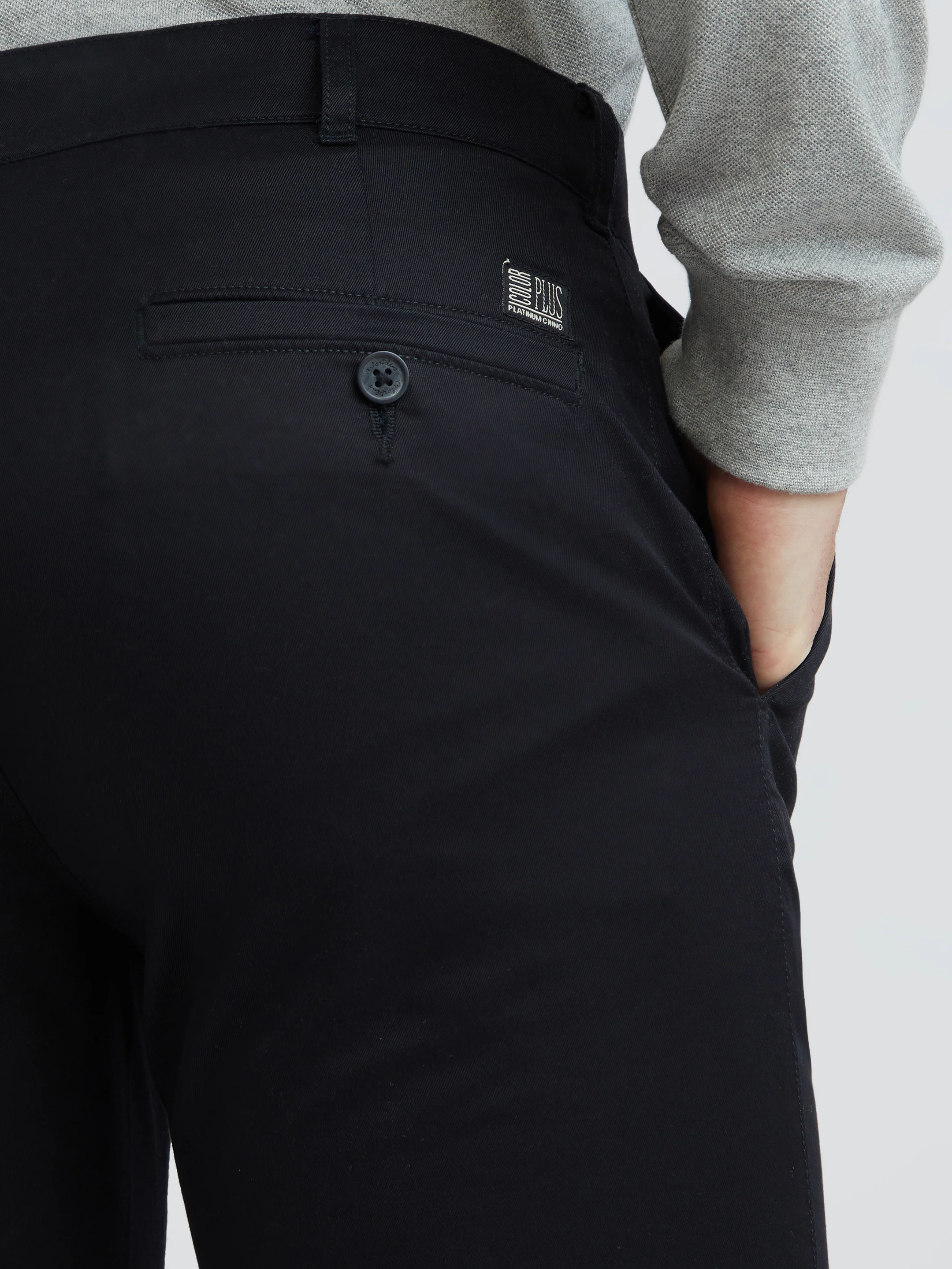 Colorplus Black Solid Regular Fit Cotton Trouser - Image 7
