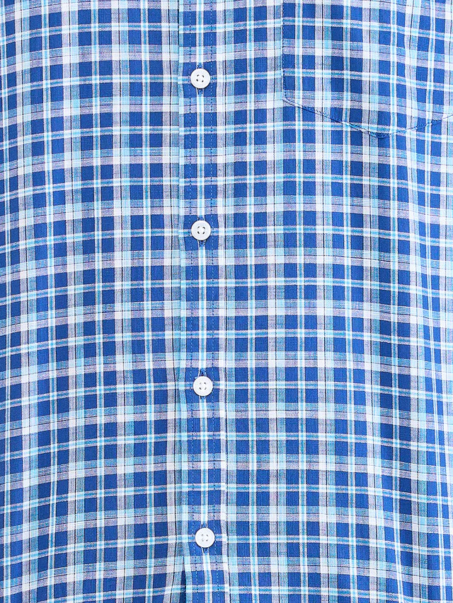 Colorplus Blue Checks Tailored Fit Cotton Casual Shirt - Image 7