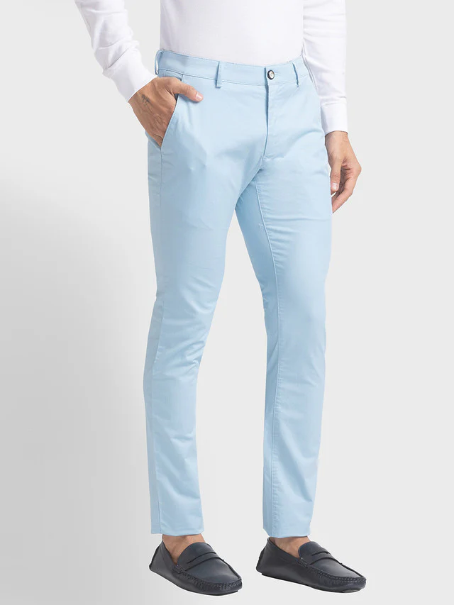 Colorplus Blue Printed Nuvo Fit Cotton Blend Trouser - Image 2