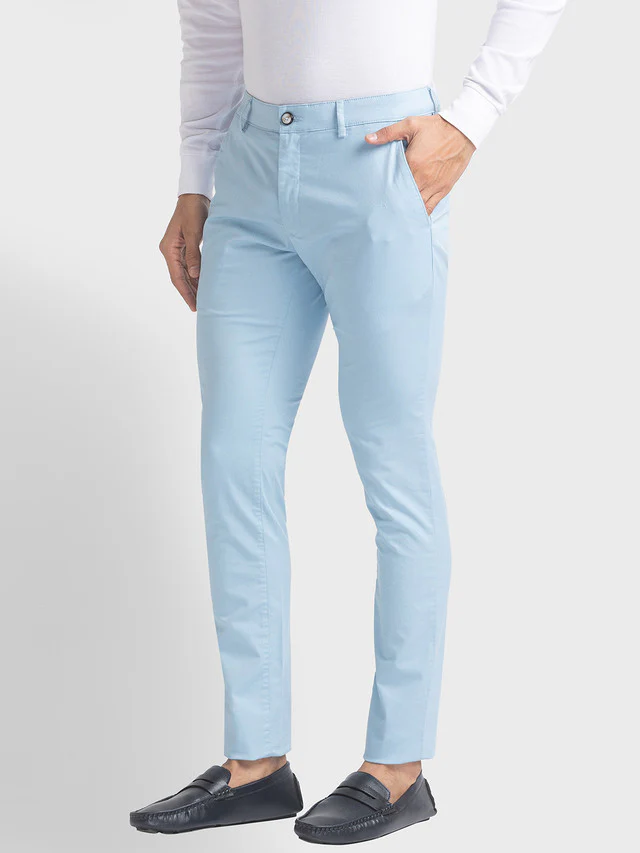 Colorplus Blue Printed Nuvo Fit Cotton Blend Trouser - Image 3