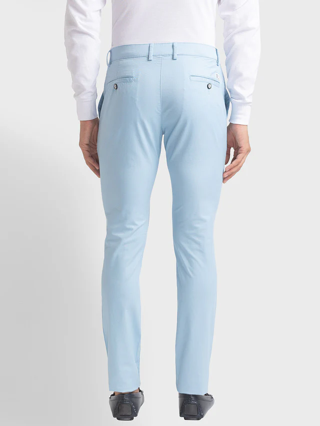 Colorplus Blue Printed Nuvo Fit Cotton Blend Trouser - Image 4