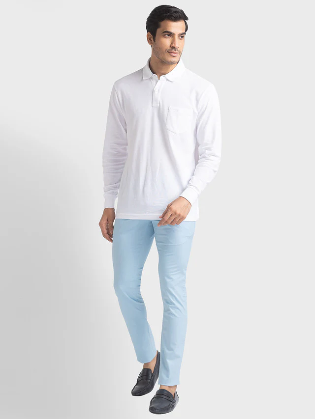 Colorplus Blue Printed Nuvo Fit Cotton Blend Trouser - Image 5