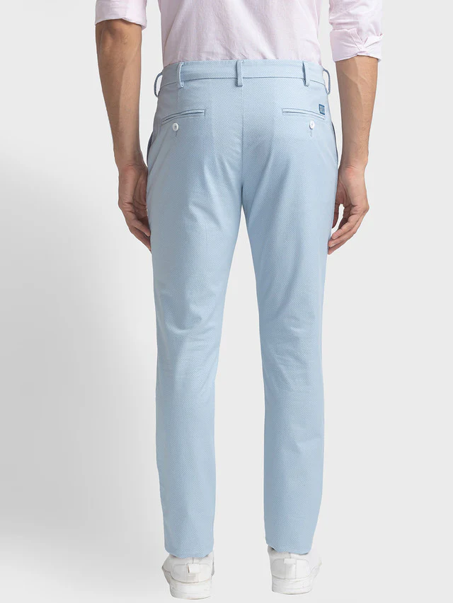 Colorplus Blue Printed Nuvo Fit Cotton Blend Trouser - Image 4