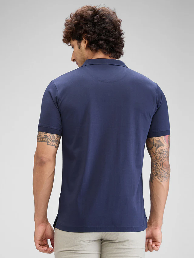 Colorplus Blue Printed Tailored Fit Cotton T-Shirt - Image 4