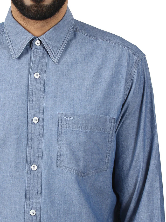Colorplus Blue Solid Classic Fit Cotton Casual Shirt - Image 6