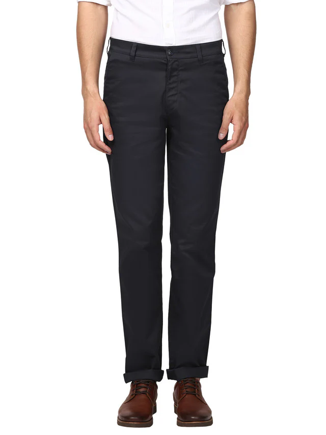Colorplus Blue Tailored Fit Cotton Trouser