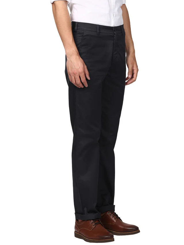 Colorplus Blue Tailored Fit Cotton Trouser - Image 2