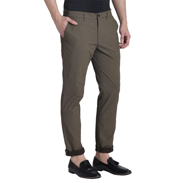 Colorplus Brown Printed Contemporary Fit Cotton Blend Trouser - Image 2