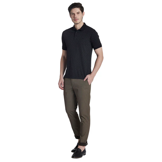 Colorplus Brown Printed Contemporary Fit Cotton Blend Trouser - Image 5
