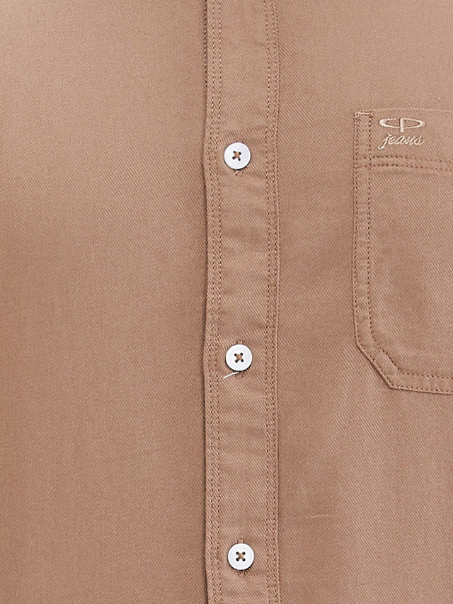 Colorplus Brown Solid Piece Dyed Slim Fit Full Sleeve Cotton Shirt - Image 7