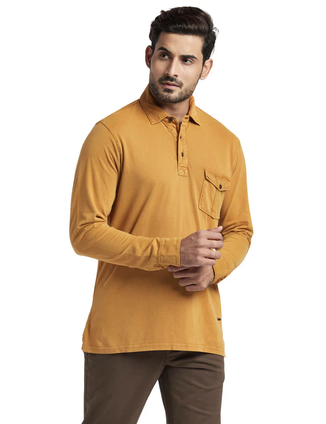 Colorplus Brown Solid Tailored Fit Cotton T-Shirt - Image 2