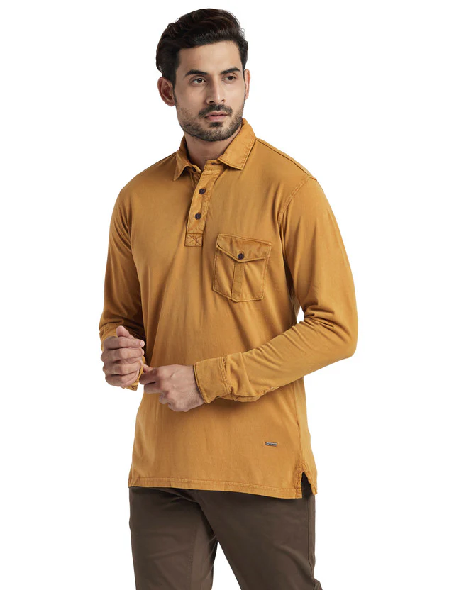 Colorplus Brown Solid Tailored Fit Cotton T-Shirt - Image 3
