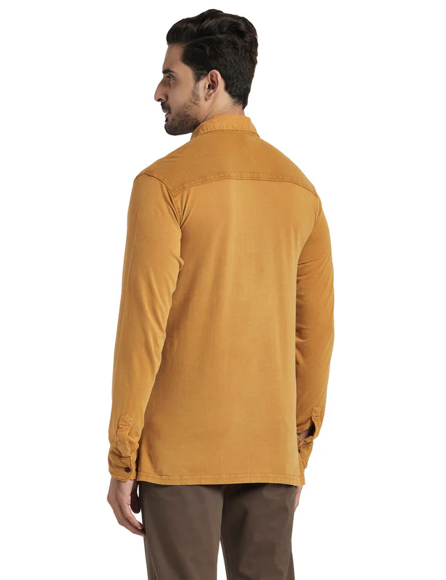 Colorplus Brown Solid Tailored Fit Cotton T-Shirt - Image 4