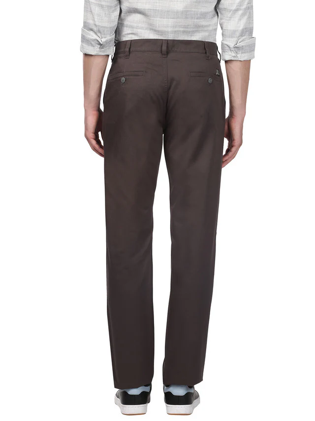 Colorplus Brown Tailored Fit Cotton Trouser