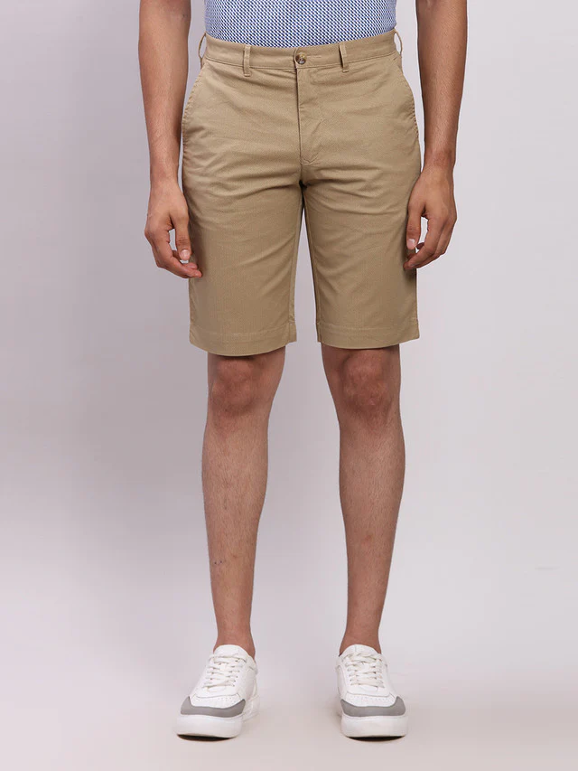 Colorplus Brown Printed Contemporary Fit Cotton Blend Shorts