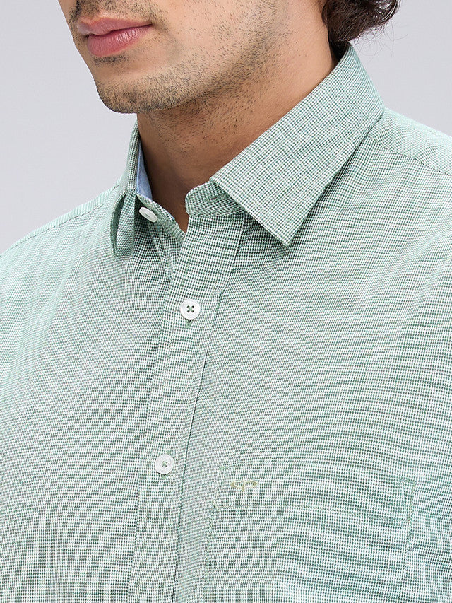 Colorplus Green Checks Tailored Fit Cotton Casual Shirt - Image 6