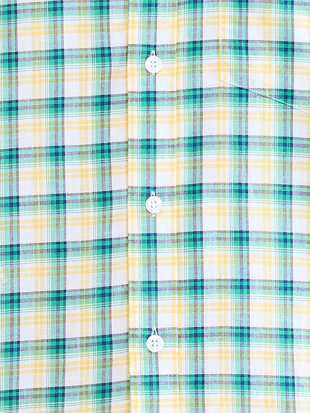 Colorplus Green Checks Tailored Fit Cotton Casual Shirt - Image 7
