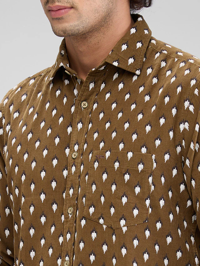 Colorplus Green Printed Regular Fit Cotton Casual Shirt - Image 6