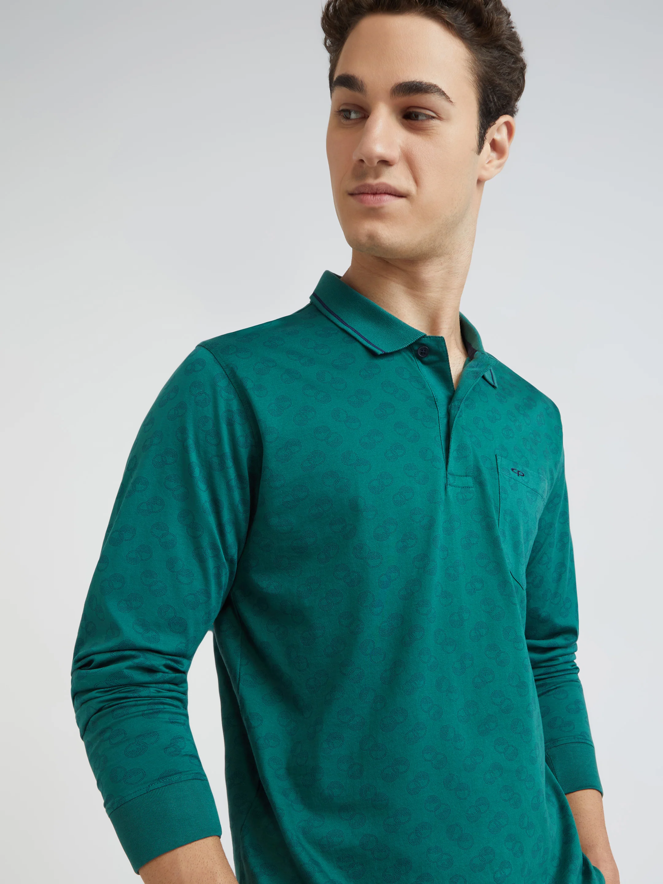 Colorplus Green Printed Regular Fit Cotton T-Shirt - Image 6