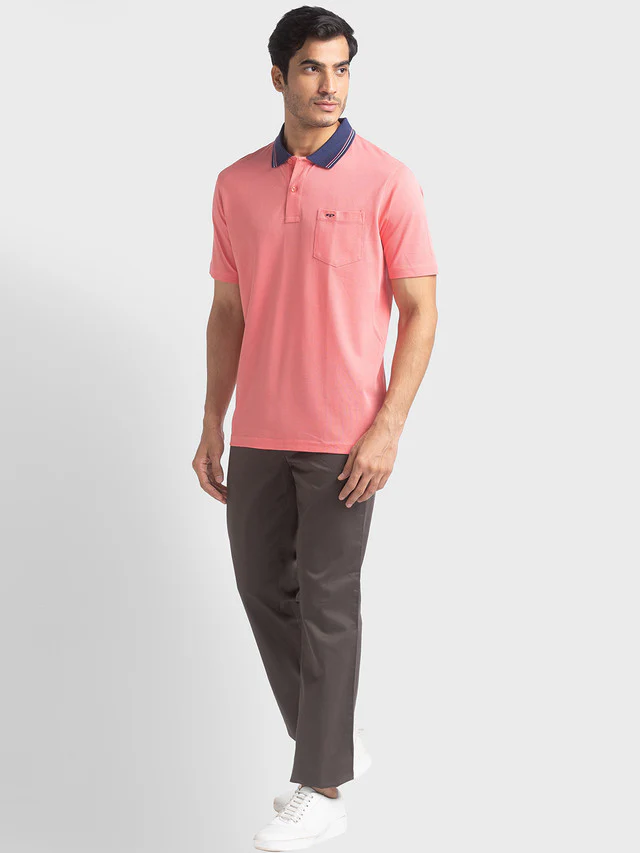 Colorplus Brown Solid Piece Dyed Tailored Fit Cotton Trouser - Image 5