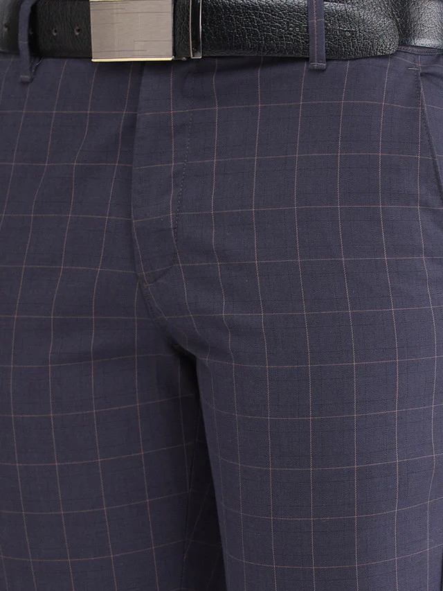 Colorplus Grey Checks Contemporary Fit Cotton Blend Trouser - Image 6