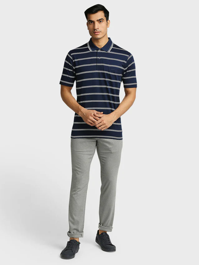 Colorplus Grey Checks Nuvo Fit Polyester Blend Trouser - Image 5
