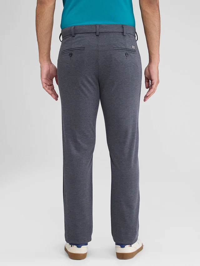 Colorplus Grey Solid Contemporary Fit Polyester Blend Trouser - Image 4