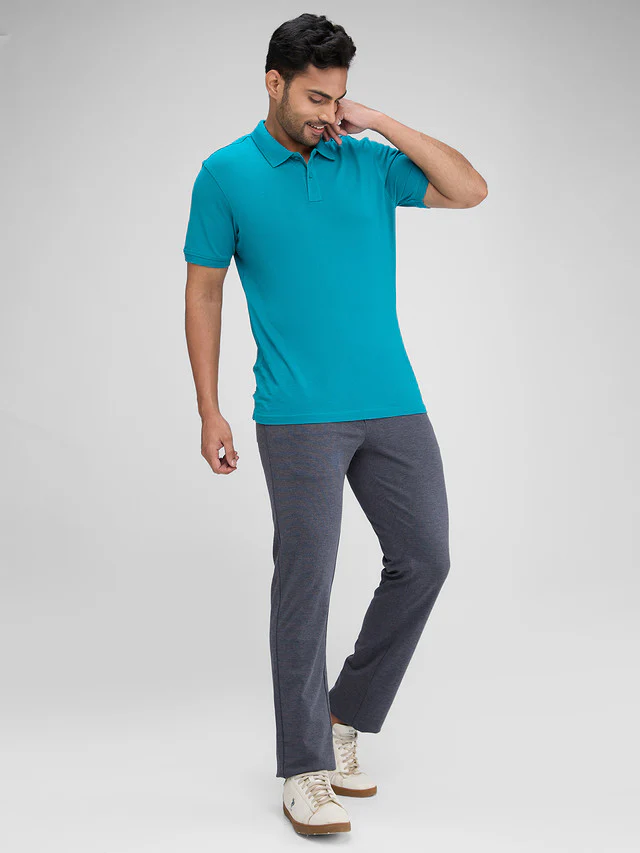 Colorplus Grey Solid Contemporary Fit Polyester Blend Trouser - Image 5
