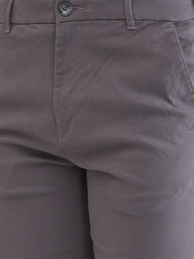 Colorplus Grey Solid Piece Dyed Regular Fit Cotton Blend Trouser - Image 6
