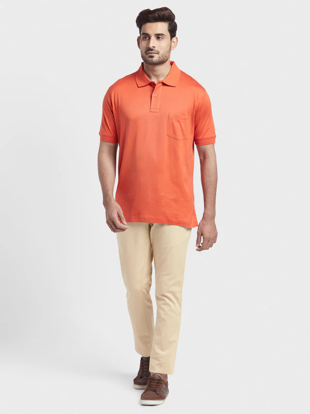 Colorplus Khaki Piece Dyed Contemporary Fit Cotton Blend Trouser - Image 5