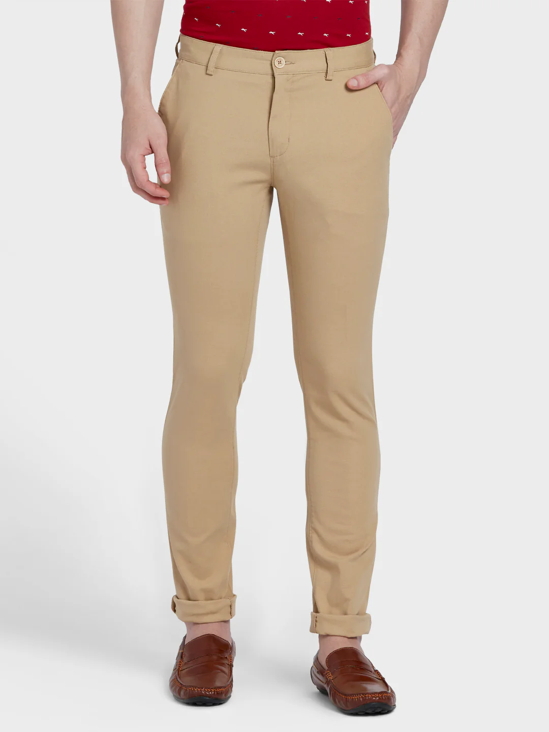 Colorplus Khaki Piece Dyed Nuvo Fit Cotton Blend Trouser