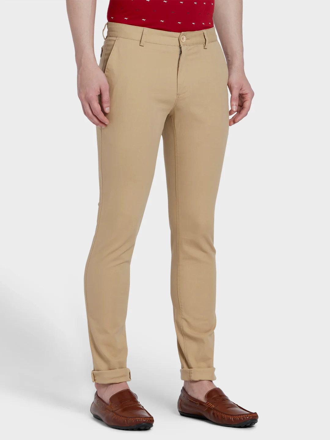 Colorplus Khaki Piece Dyed Nuvo Fit Cotton Blend Trouser - Image 2