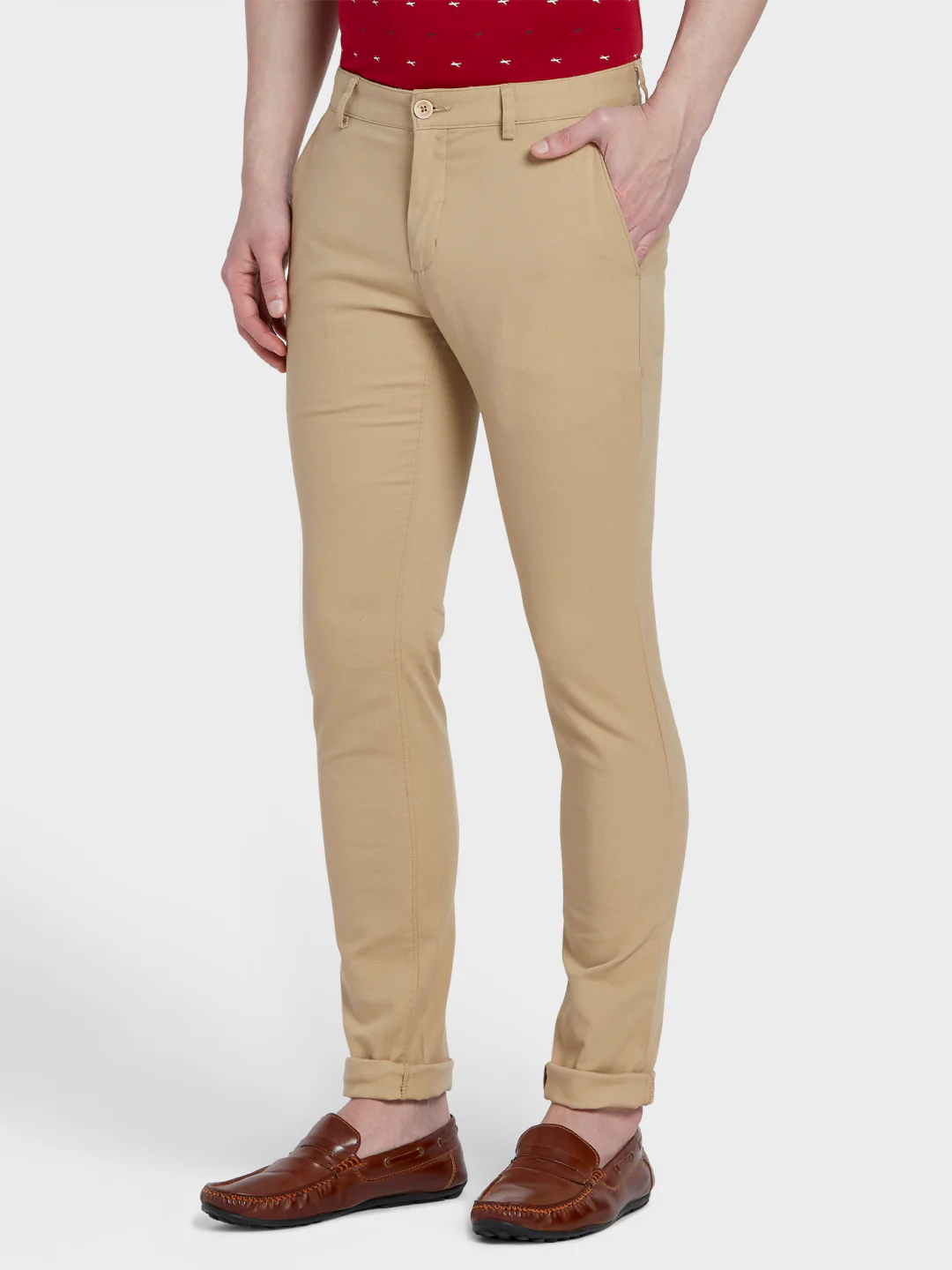 Colorplus Khaki Piece Dyed Nuvo Fit Cotton Blend Trouser - Image 3