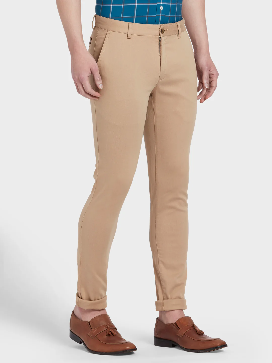 Colorplus Khaki Piece Dyed Nuvo Fit Cotton Blend Trouser - Image 2