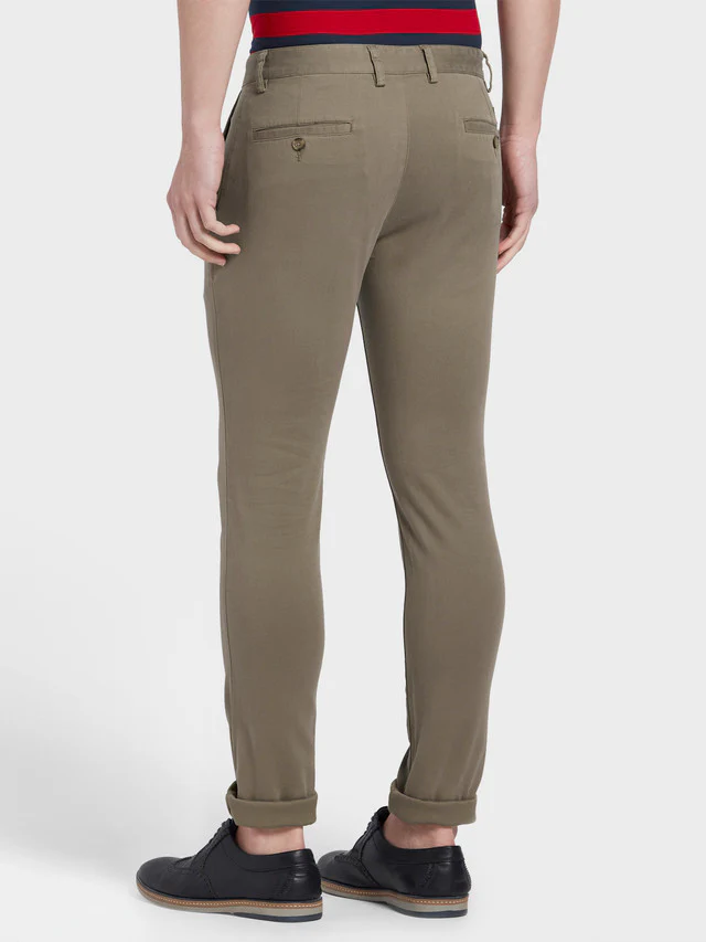 Colorplus Khaki Piece Dyed Nuvo Fit Cotton Blend Trouser