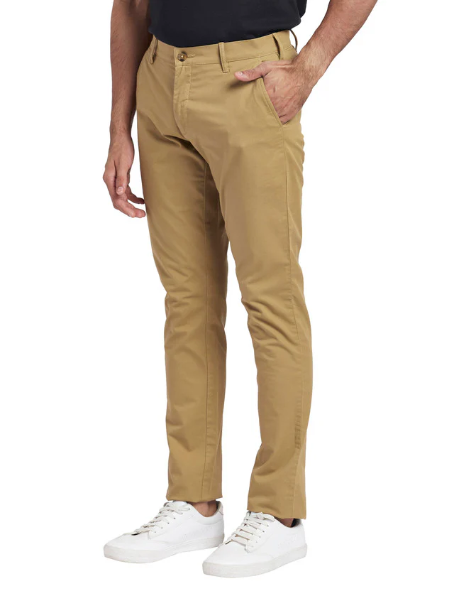 Colorplus Khaki Solid Nuvo Fit Cotton Blend Trouser - Image 3