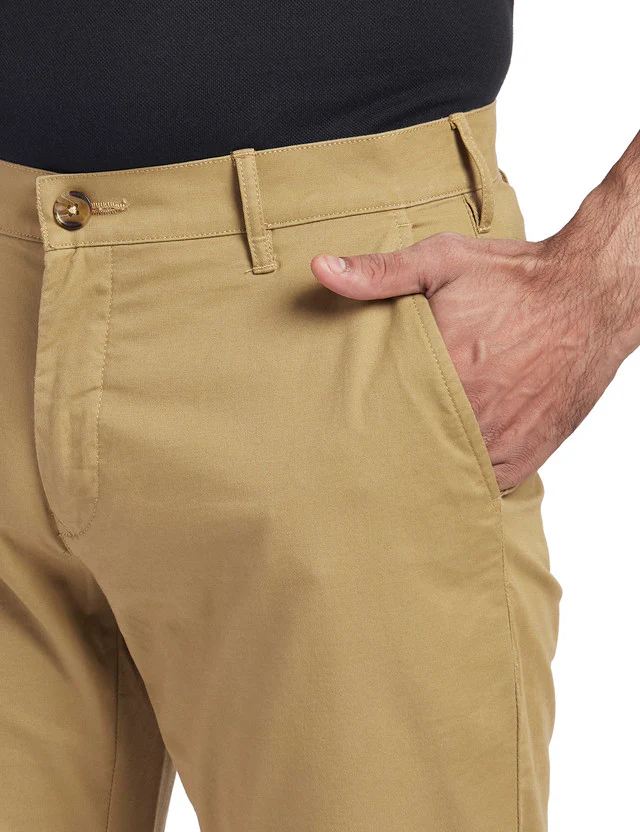 Colorplus Khaki Solid Nuvo Fit Cotton Blend Trouser - Image 6